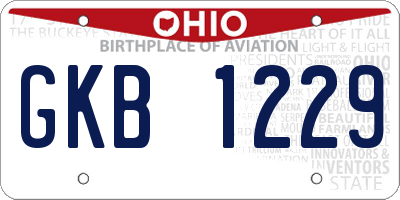 OH license plate GKB1229