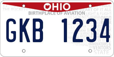 OH license plate GKB1234