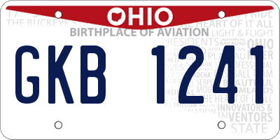 OH license plate GKB1241