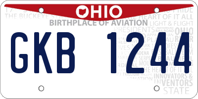 OH license plate GKB1244