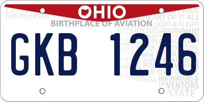 OH license plate GKB1246