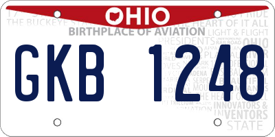 OH license plate GKB1248