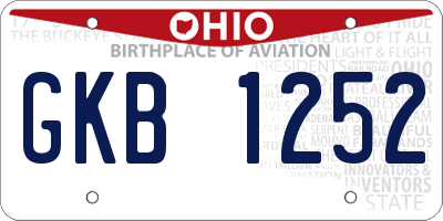 OH license plate GKB1252