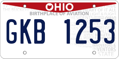 OH license plate GKB1253