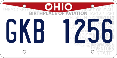 OH license plate GKB1256
