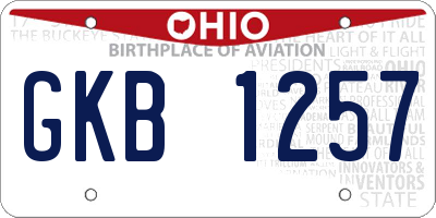 OH license plate GKB1257
