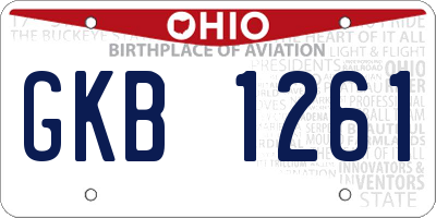 OH license plate GKB1261