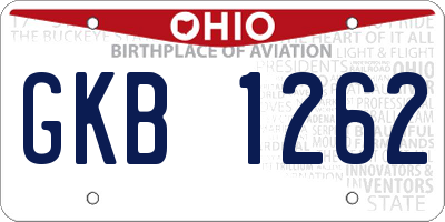 OH license plate GKB1262