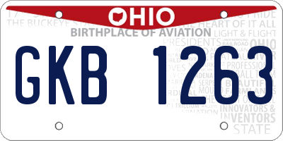 OH license plate GKB1263
