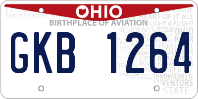 OH license plate GKB1264
