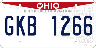 OH license plate GKB1266