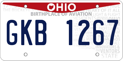 OH license plate GKB1267