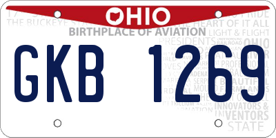 OH license plate GKB1269