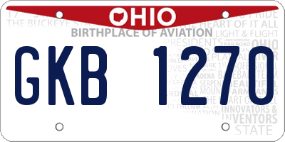 OH license plate GKB1270