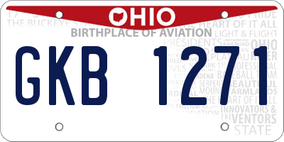 OH license plate GKB1271
