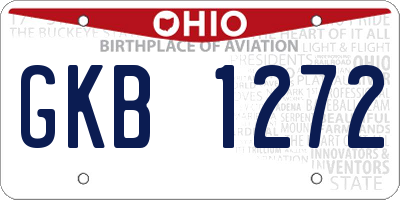 OH license plate GKB1272