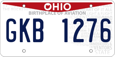 OH license plate GKB1276