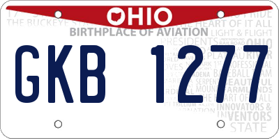 OH license plate GKB1277