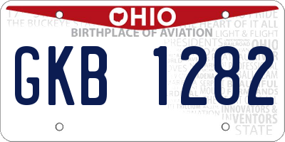 OH license plate GKB1282