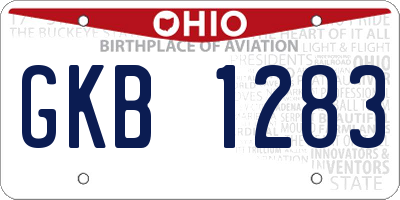 OH license plate GKB1283