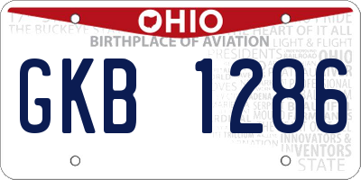 OH license plate GKB1286