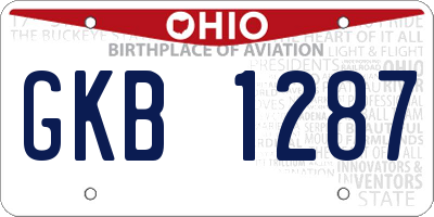 OH license plate GKB1287