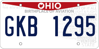 OH license plate GKB1295