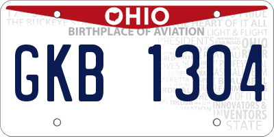 OH license plate GKB1304