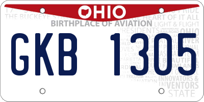 OH license plate GKB1305
