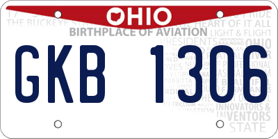 OH license plate GKB1306