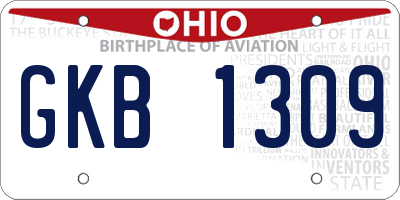 OH license plate GKB1309