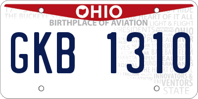 OH license plate GKB1310
