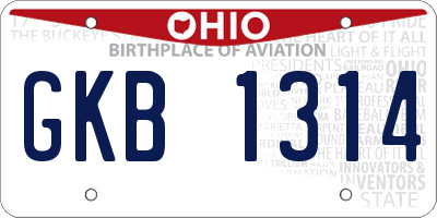 OH license plate GKB1314
