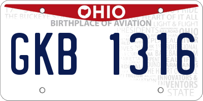 OH license plate GKB1316