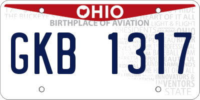 OH license plate GKB1317