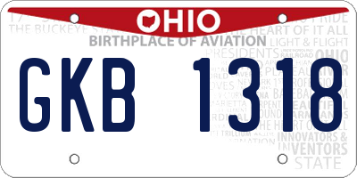 OH license plate GKB1318