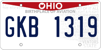 OH license plate GKB1319