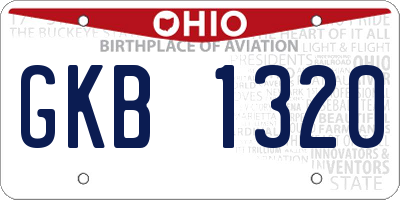 OH license plate GKB1320