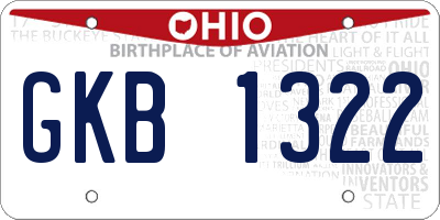 OH license plate GKB1322
