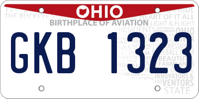 OH license plate GKB1323