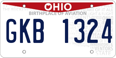 OH license plate GKB1324