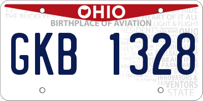 OH license plate GKB1328