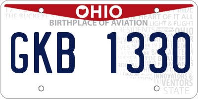 OH license plate GKB1330