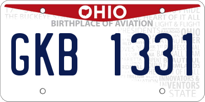 OH license plate GKB1331