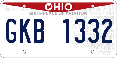 OH license plate GKB1332