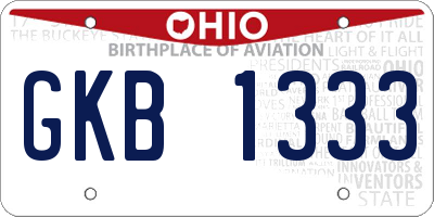 OH license plate GKB1333