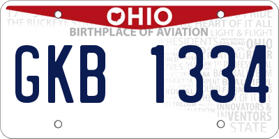 OH license plate GKB1334