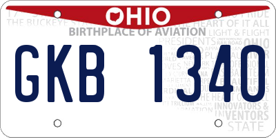 OH license plate GKB1340