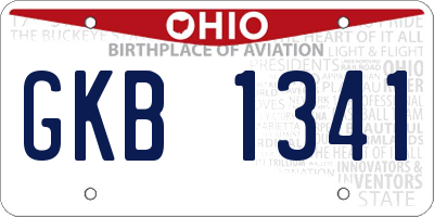 OH license plate GKB1341