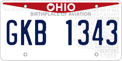 OH license plate GKB1343